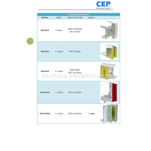 Pasajero y productos Slipador de elevador SAPUY